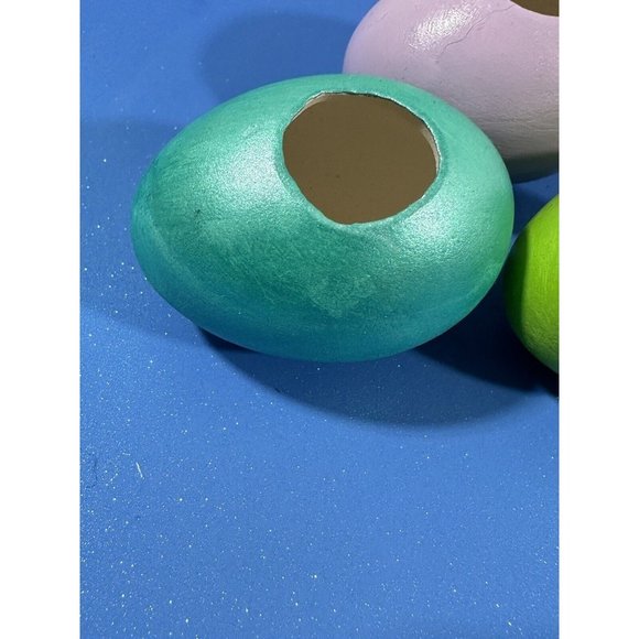 Ceramic Easter Eggs Hollow Hand Painted  Real Egg Size Holiday Spring Decor - Picture 6 of 9